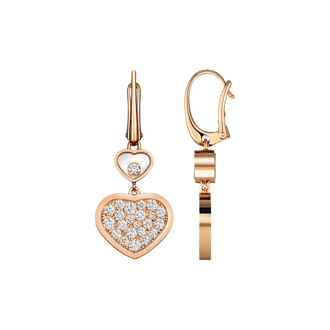 Chopard Happy Hearts Collection Drop Earrings – Rose Gold, Swiss Luxury Jewelry