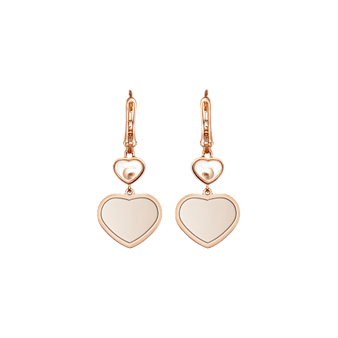 Chopard Happy Hearts Collection Drop Earrings – Rose Gold, Swiss Luxury Jewelry