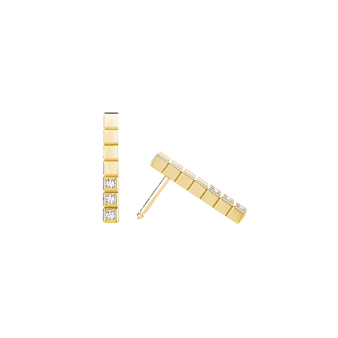 Chopard Ice Cube Collection Drop Earrings – Yellow Gold, Swiss Luxury Jewelry