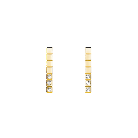 Chopard Ice Cube Collection Drop Earrings – Yellow Gold, Swiss Luxury Jewelry