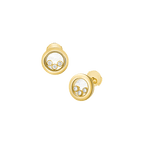 Chopard Happy Diamonds Collection Stud Earrings – Yellow Gold, Swiss Luxury Jewelry