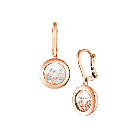 Chopard Happy Diamonds Icons collection drop earrings – rose gold, Swiss luxury jewelry