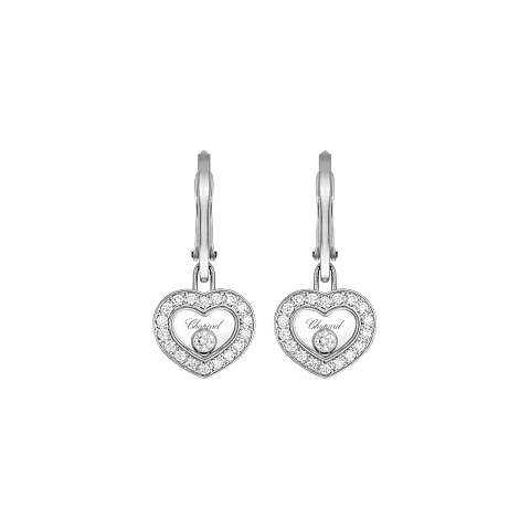 Chopard Happy Hearts Collection Drop Earrings – White Gold, Swiss Luxury Jewelry