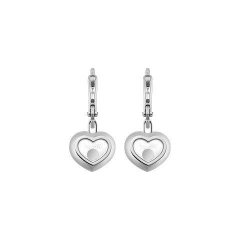 Chopard Happy Hearts Collection Drop Earrings – White Gold, Swiss Luxury Jewelry