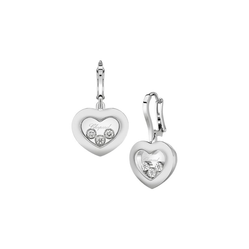 Chopard Happy Hearts Collection Drop Earrings – White Gold, Swiss Luxury Jewelry