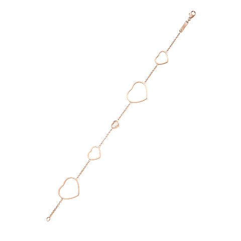 Chopard Happy Hearts bracelet—iconic heart-shaped jewelry in rose gold.