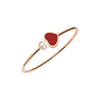 Chopard Happy Hearts Bracelet — Rose Gold, Carnelian, and Diamonds