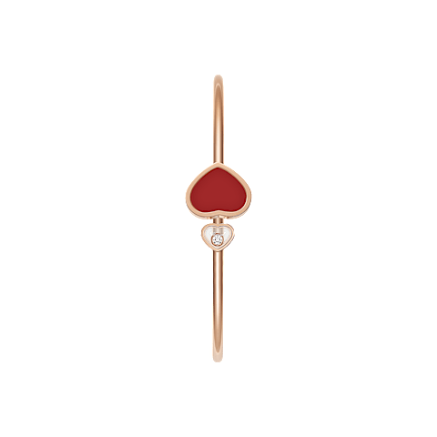 Chopard Happy Hearts Bracelet — Rose Gold, Carnelian, and Diamonds