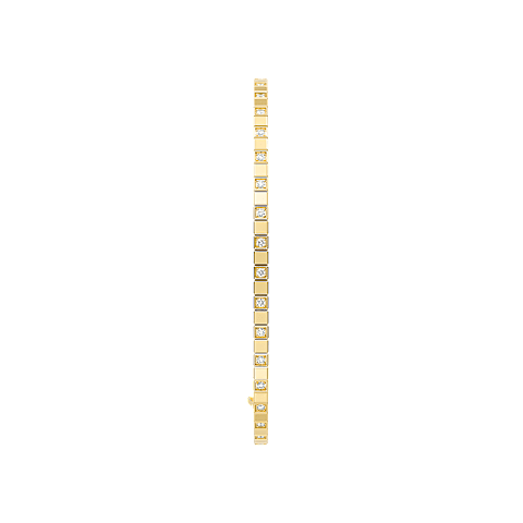 "Ice Cube" Style Square Bangle – Gold-Plated, Accented with Pavé Cubic Zirconia (CZ) – Minimalist Geometric Open Bangle