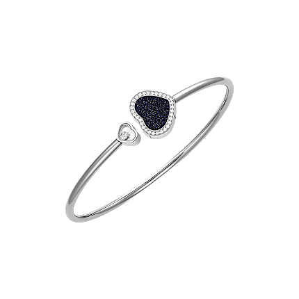 Chopard Happy Hearts Style Double-Heart Hinged Bangle (Rose Gold) — Luxury heart-shaped bangle for women, ideal as an anniversary or Valentine's Day gift.