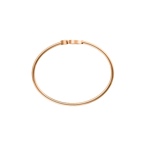 Chopard Happy Hearts Style Double-Heart Hinged Bangle (Rose Gold) — Luxury heart-shaped bangle for women, ideal as an anniversary or Valentine's Day gift.