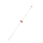 Chopard Happy Hearts Wings Bracelet—Rose Gold, Red Stones, and Moving Diamonds