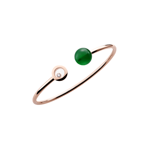 Chopard Happy Diamonds Planet Bracelet – Rose Gold, Green Agate, and Diamonds