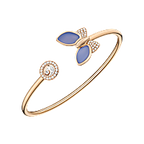 Chopard Happy Diamonds Icons collection rose gold and blue chalcedony butterfly open bangle.