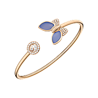 Chopard Happy Diamonds Icons collection rose gold and blue chalcedony butterfly open bangle.