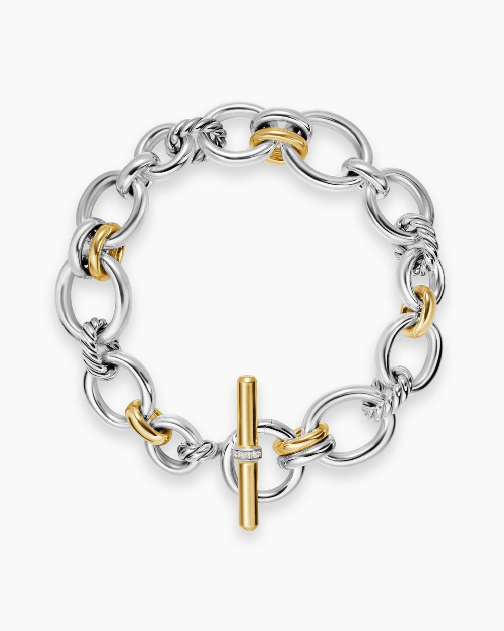 David Yurman DY Crossover Chain Bracelet – Gold with Diamonds