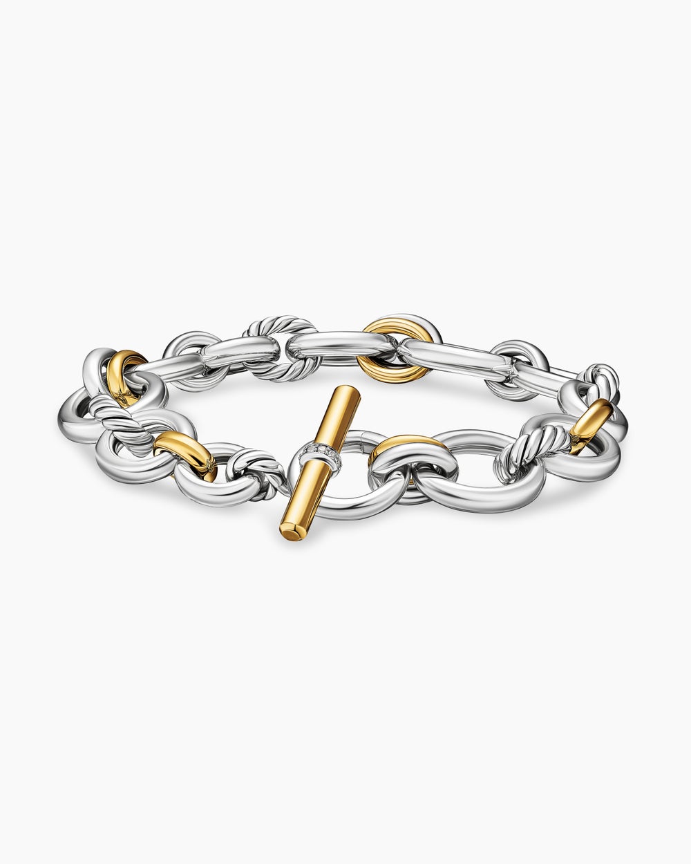 David Yurman DY Crossover Chain Bracelet – Gold with Diamonds