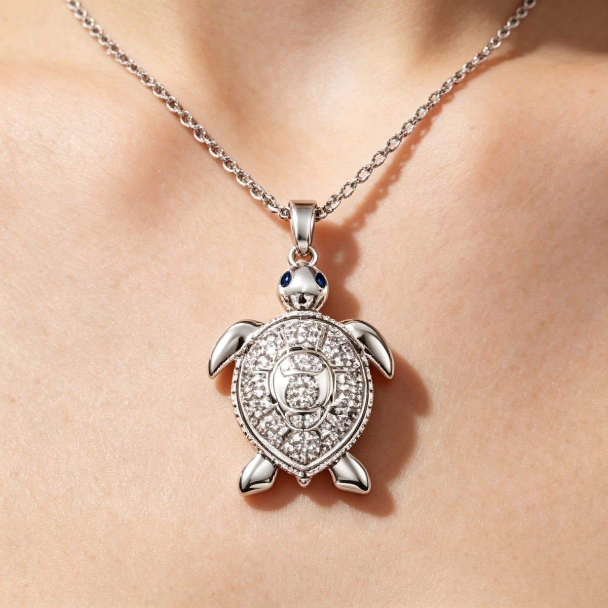 Chopard Happy Diamonds Collection Turtle-Shaped Pendant Necklace – White Gold Model